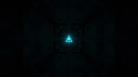 Glowing triangle wireframe 3d illustration motion background endless looping Stock Footage 160833960