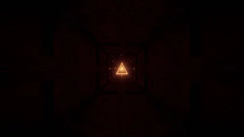 Glowing triangle wireframe 3d illustration motion background endless looping Stock Footage 160834874
