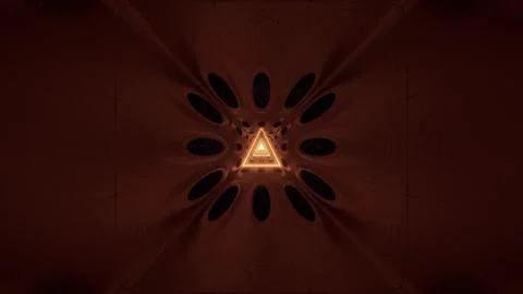 Glowing triangle wireframe design 3d illustration background wallpaper, Stock Illustration
