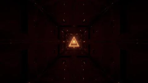 Glowing triangle wireframe design 3d illustration background wallpaper, Illustrazione stock