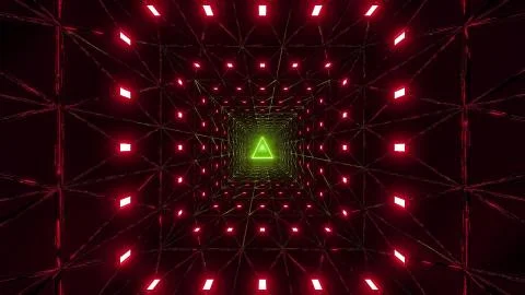 Glowing triangle wireframe design 3d illustration background wallpaper, Illustrazione stock
