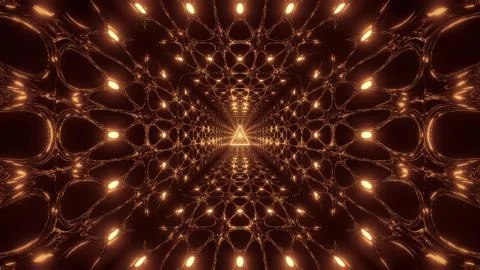Glowing triangle wireframe design 3d illustration background wallpaper, Stock Illustration
