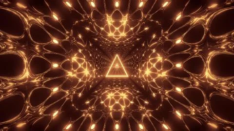 Glowing triangle wireframe design 3d illustration background wallpaper, 스톡 일러스트