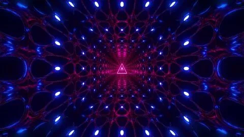 Glowing triangle wireframe design 3d illustration background wallpaper, Illustrazione stock