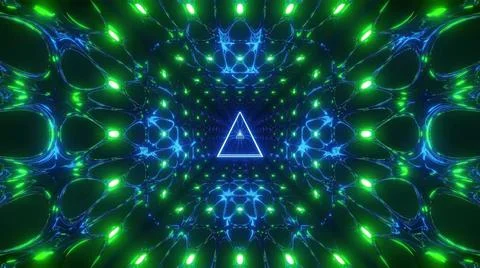 Glowing triangle wireframe design 3d illustration background wallpaper, gl... Stockfoto's