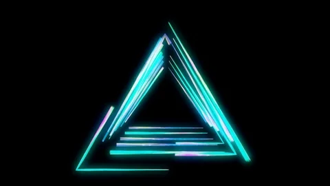 Glowing triangular looping 3D geometric UI shape Stock Footage 79091676