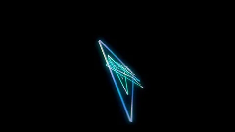 Glowing triangular looping 3D geometric UI shape Stock Footage 79091758