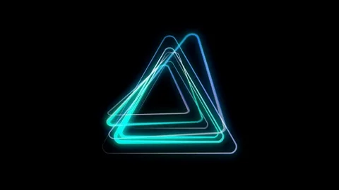 Glowing triangular looping 3D geometric UI shape Stock Footage 79091787
