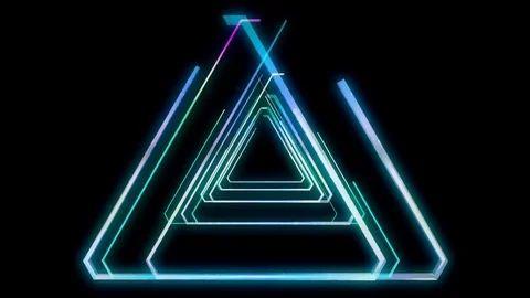 Glowing triangular looping 3D geometric UI shape Stock Footage 79092028
