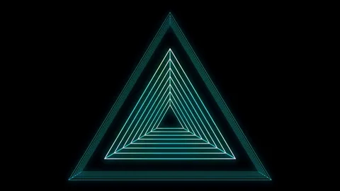 Glowing triangular looping 3D geometric UI shape Stock Footage 79092030