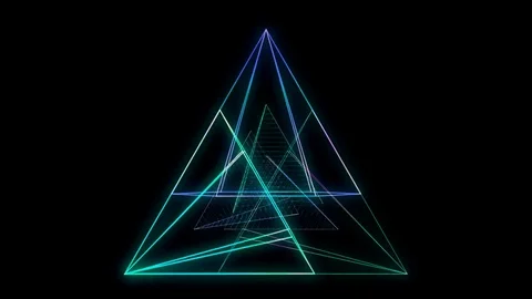 Glowing triangular looping 3D geometric UI shape Stock Footage 79092050