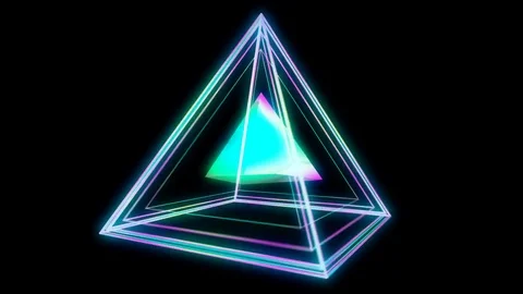 Glowing triangular looping 3D geometric UI shape Stock Footage 79092192