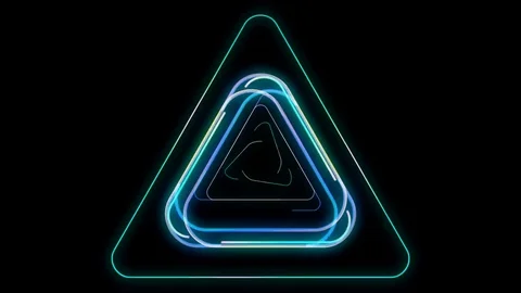 Glowing triangular looping 3D geometric UI shape Stock Footage 79092239