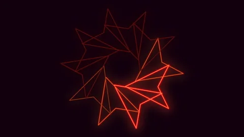 Glowing triangular starburst in radiant orange Stock Footage 303542017