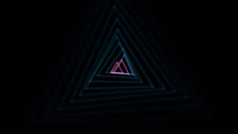 Glowing triangular tunnel background provides vibrant Stock Footage 341842667