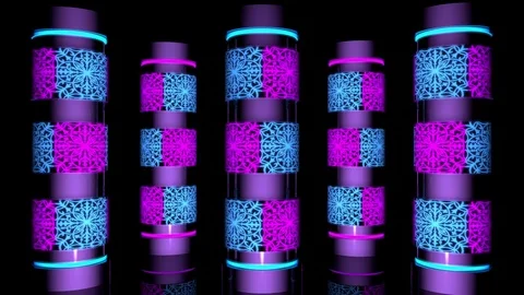 Glowing Tribe Pillar VJ Loops Video stock 74360235