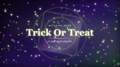 Glowing trick or treat text animation for Halloween Stock Footage 335801063
