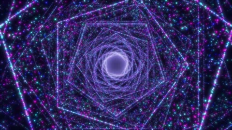 A glowing tunnel formed by concentric polygons. 스톡 동영상 303846058