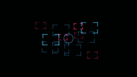 Glowing tunnel hud interface elements create a looping Stock Footage 341851038