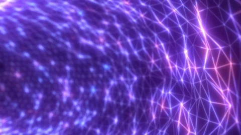 A glowing tunnel of interconnected purple lines Stock Footage 324516738