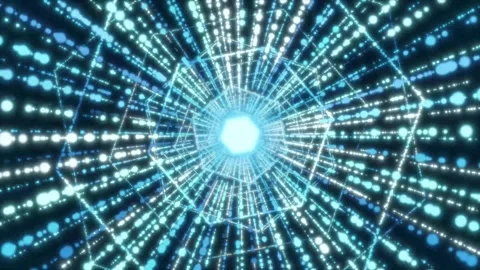 Glowing tunnel with rotating square frames animation Stock-Footage 331699039