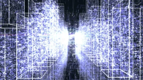 Glowing Tunnel in Virtual Space 動画素材 87760430