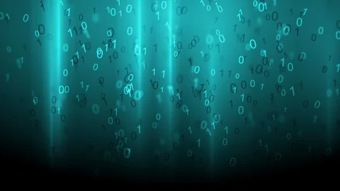 Glowing turquoise binary code numbers abstract technology motion background Vídeos de archivo 129213012