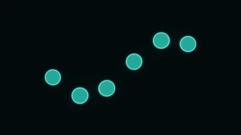 Glowing Turquoise Circles on Black Seamless Loop Stock Footage 340753544