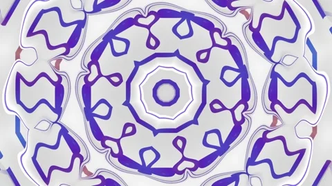 Glowing turquoise kaleidoscope mandala loop with ambient radial animation Vídeo Stock 336507407