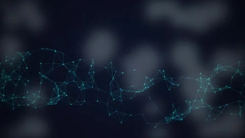 Glowing turquoise nodes shift in a seamless loop Video stock 343115047