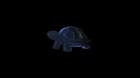 Glowing turtle silhouette with dark background Stock Footage 312499934