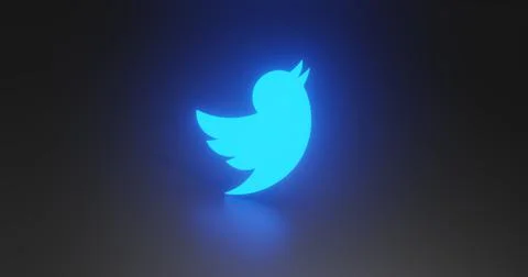 Glowing Twitter image with glow Stock Illustration