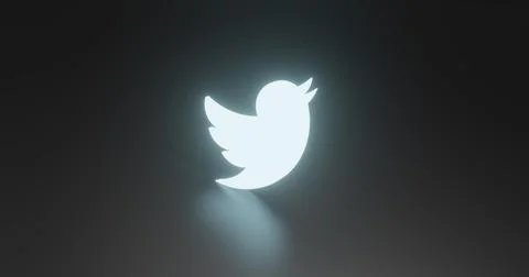 Glowing Twitter image with glow Stock Illustration