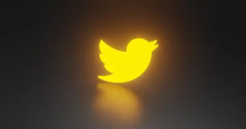 Glowing Twitter image with glow Stock Illustration