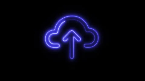 Glowing Upload Icon in HD Video Neon Animation 库存影片 304555690