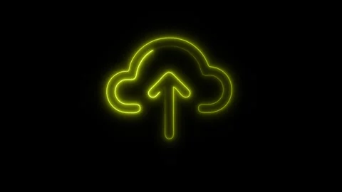Glowing Upload Icon in HD Video Neon Animation 스톡 동영상 304555694