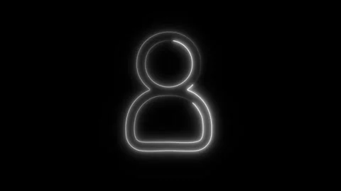 Glowing User Icon in HD Video Neon Animation Stock Footage 304555496