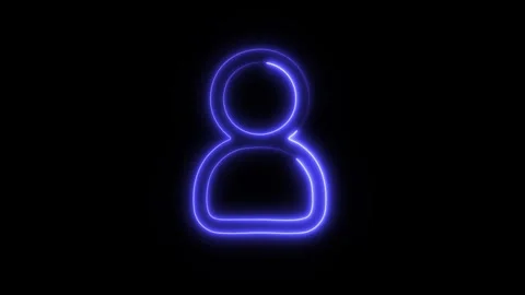 Glowing User Icon in HD Video Neon Animation Stockbeeldmateriaal 304555497