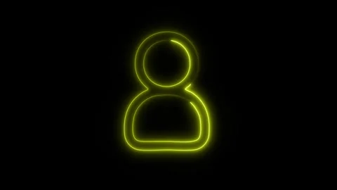 Glowing User Icon in HD Video Neon Animation 库存影片 304555499