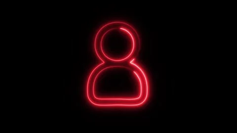 Glowing User Icon in HD Video Neon Animation Vídeos de archivo 304555506