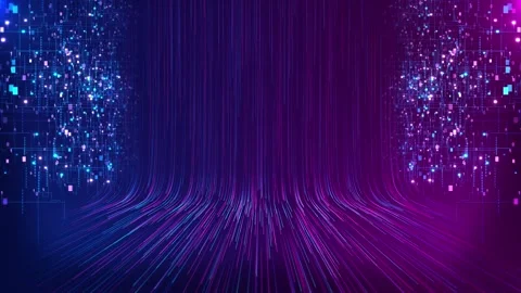 Glowing vertical data streams vibrant purple and blue gradients modern digital l Stock Footage 341903709