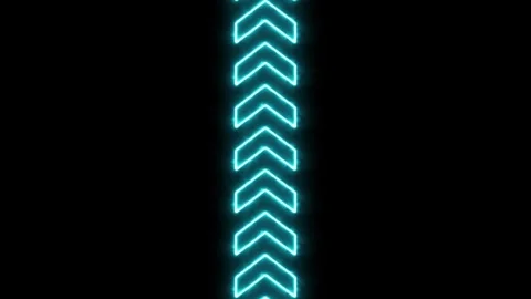Glowing vertical line of light blue arrows animation Vidéo 334130874