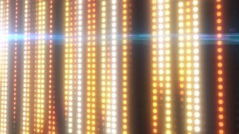 Glowing vertical rows of warm LED lights with golden and orange tones forming Stock Illustration