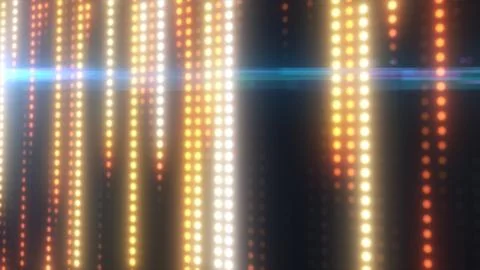 Glowing vertical rows of warm LED lights with golden and orange tones forming Stock Illustration