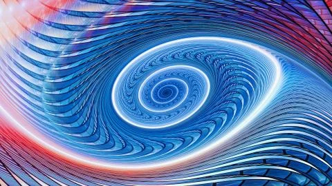 Glowing vibrant multidimensional spiral Stock Illustration