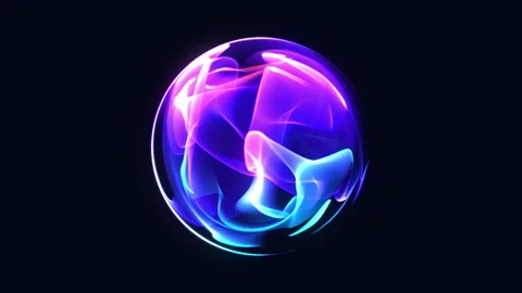Glowing vibrant particle 3d sphere in the Universe. Abstract technology, science Stock Footage 269557582