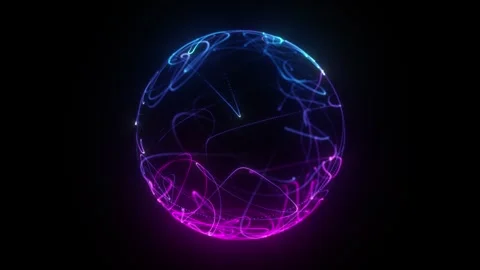 Glowing vibrant particle 3d sphere in the Universe. Abstract technology, sc.. 库存影片 329228930
