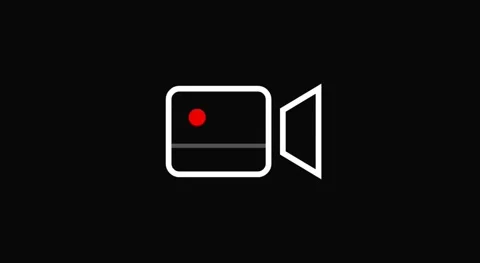 Glowing Video Camera Recorder Icon Animation with Flashing Red Rec Dot Vídeos de archivo 335399622