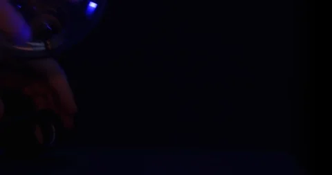 Glowing Vintage Light Bulb on Black Background. Flickering Light Bulb 動画素材 125317626