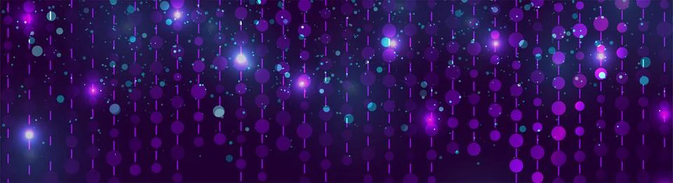 Glowing violet concept hanging dotted garland abstract background Ilustración de archivo